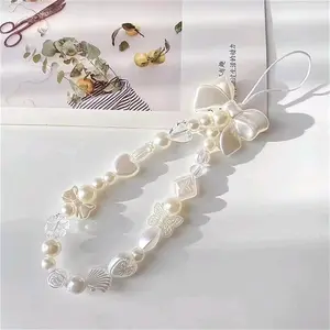 Gantungan HP Manik-Manik pita Lucu simpel | Phone strap mutiara unik