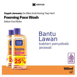 Clean & Clear Foaming Face Wash 100ml TwinPack - Sabun Cuci Muka - Perawatan Wajah - Facial Cleanser