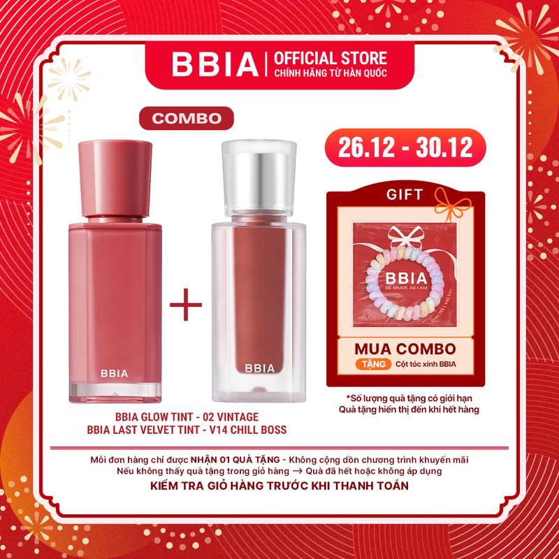 BBIA COMBO 01 son tint bóng BBIA Glow Tint & 01 son kem Bbia Last Velvet Tint New Edition