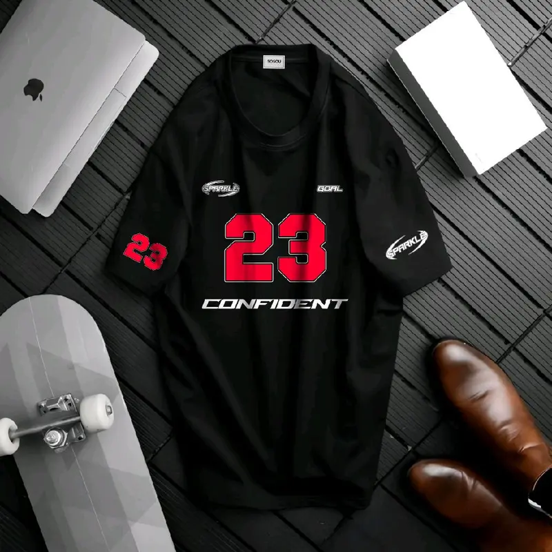 Terbaru Kaos Distro CONFIDENT 23 Lengan pendek Premium Uniseks Bahan Katun Tebal combed 20s | Atasan Pria Dan wanita dewasa - Oblong Keren Bisa COD'AN bajupria elegan pas outfit cowok baju hitam shirt vintage tshirt viral 【l】 bajucowo baseball 2