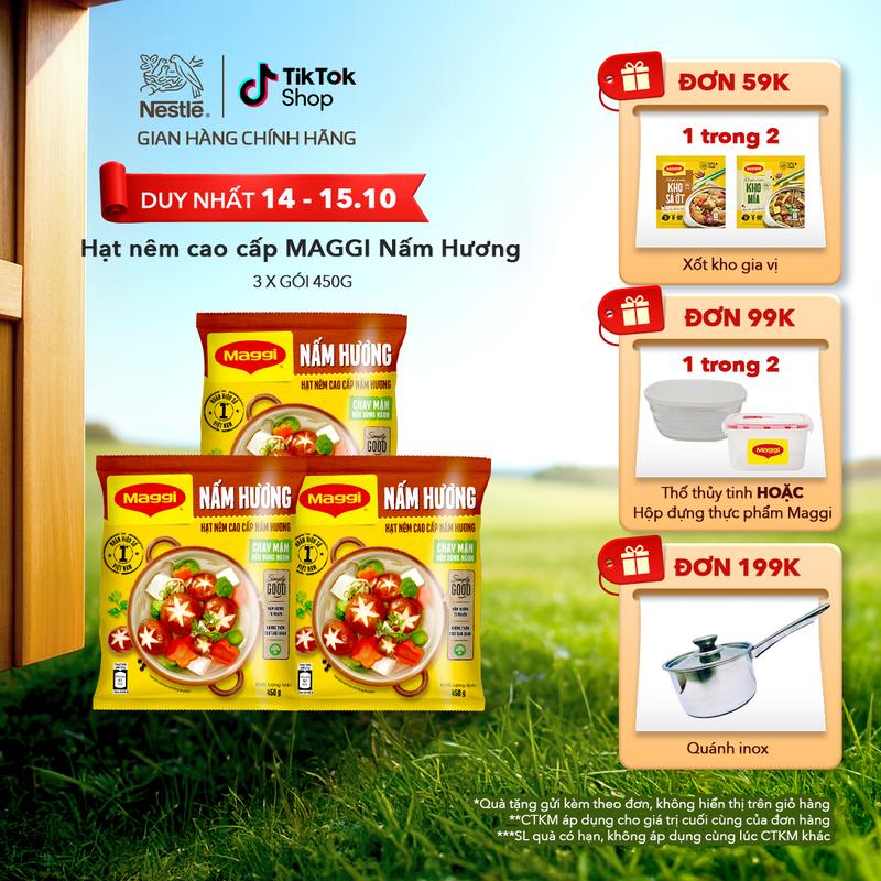 Nestlé VN Combo 3 Hạt nêm cao cấp MAGGI Nấm Hương (Gói 450g)-ST