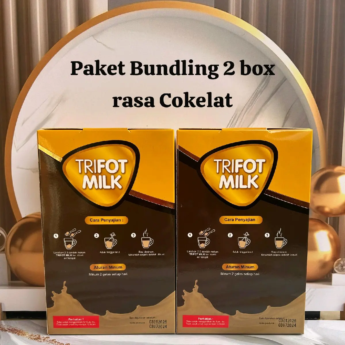 Trifot milk rasa cokelat vanilla bpom halal (bundling 2 box)