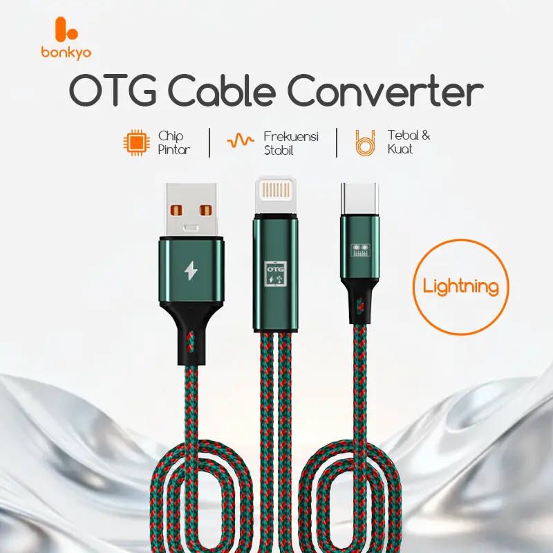 OTG Adapter Cable (Red & Blue) To Apple