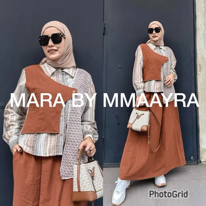 Mmaayra- MARA By Mmaayra- Setelan atasan dan rok terbaru Crepe