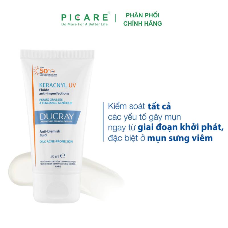 Kem Chống Nắng Cho Da Dầu Mụn Ducray Keracnyl Uv Spf 50+ 50ml Chống Tia Uva Uvb Và Kiềm Dầu Tốt  kem chống nắng dầu mụn 
