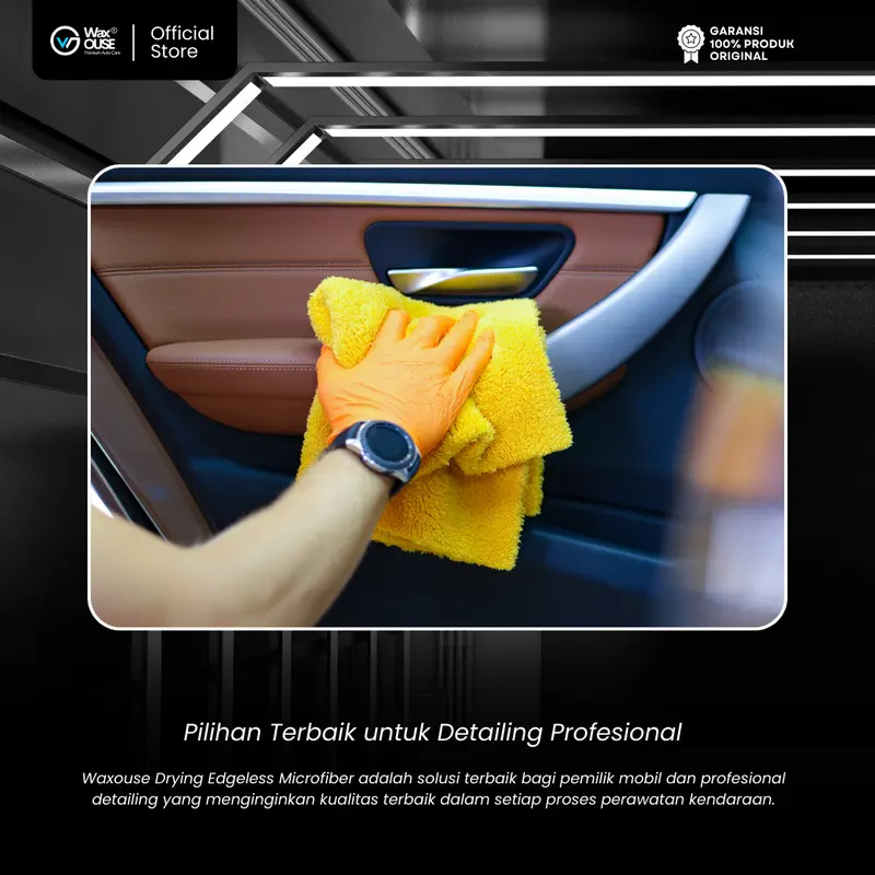 Waxouse Drying Edgeless Microfiber 420 Gsm Ukuran Besar 40x40cm - Lap Pengering Mobil Motor - Car, Kain 3