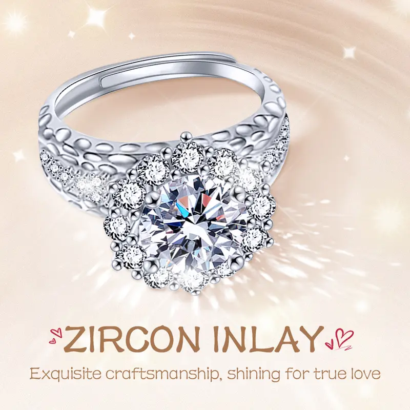 【003Harga telah dibanting, segera di CO】Chard Wake Cincin Wanita Berlian Perhiasan Tunangan Ukuran Bebas 2 Karat Cincin Cewek  CWR021 6