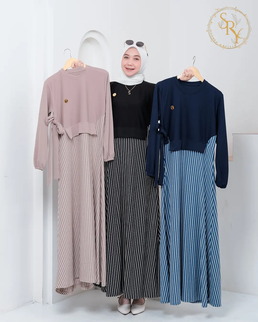 Asheeqa Dress - Gamis Knit Terbaru 2025 By Soraya Moeslim - Busana Muslim Wanita Dewasa Remaja Syar'i - Trend Gamis Lebaran 2025