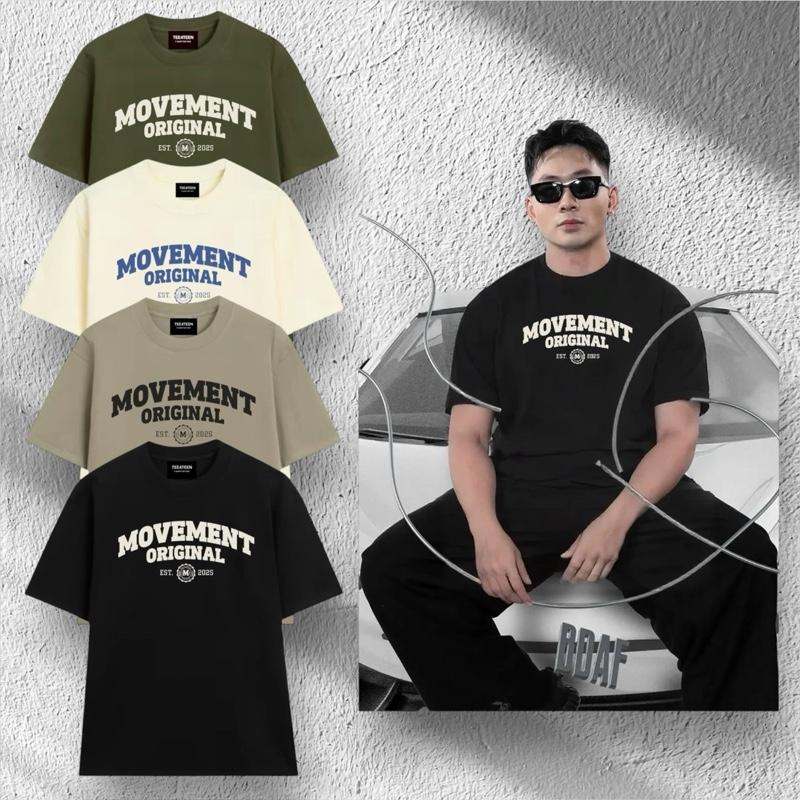 Áo Thun Nam Nữ "MOVEMENT" basic form rộng oversize, cotton 2C 250gsm, in nổi 3D…