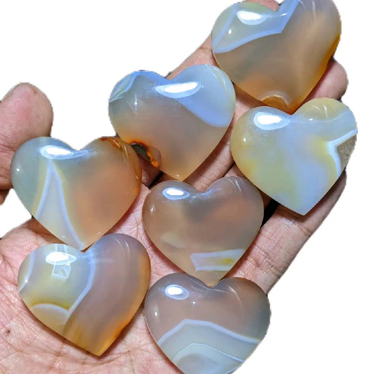 Ukiran Hati dari bahan Carnelian agate