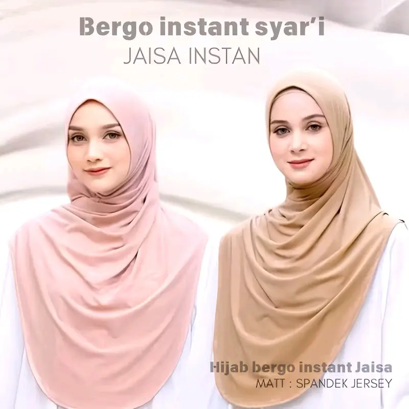 Hijab Instan Syar'i Malay Jersey Premium Bergo Panjang Wanita Muslim - Lembut, Nyaman kerudung  oval Cantik 3