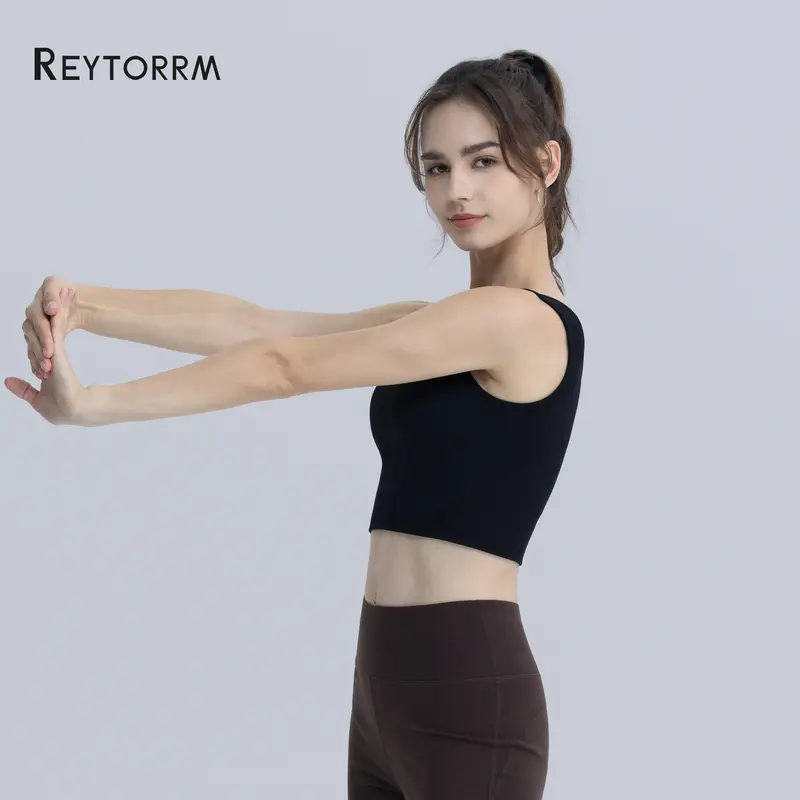 Reytorrm LYCRA Sport Bra Push Up BH Pakaian Olahraga Kekuatan Tinggi Shockproof Fitness Vest Running Yoga Bra.（WX020) 2