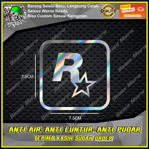 Cutting Sticker LOGO R STAR (KOTAK) Sticker Cocok Buat Motor Dan Mobil