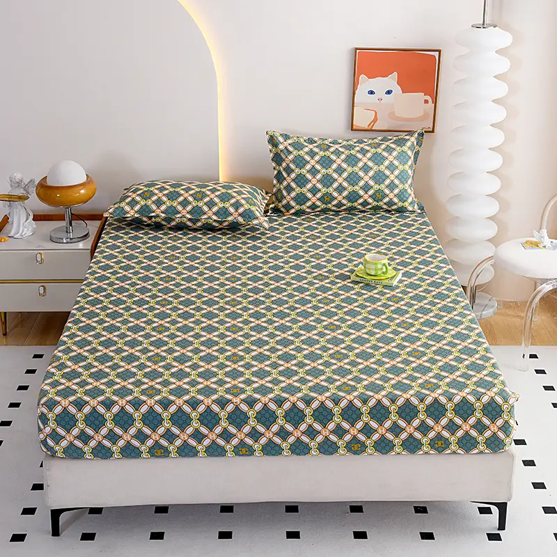 Ready Stock  Fitted Bedsheet Set PillowCases Cadar Tilam Mattress cover Single/Queen/Super King Size bedsheet  queen  size beige fade resistant sheets & pillowcases