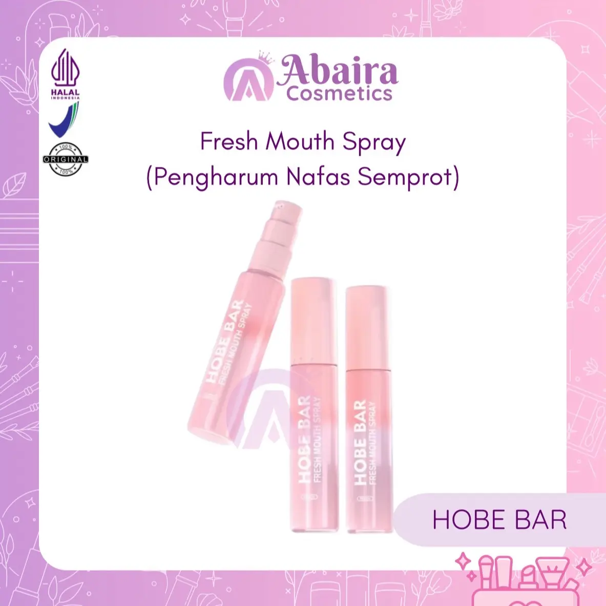 HOBE BAR - Fresh Mouth Spray Peach 20 ml Pewangi mulut pengharum nafas spray semprot mulut