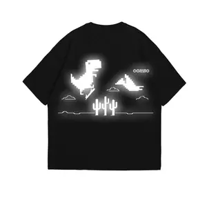 Kaos Pria Wanita T-shirt | Dinooffline Reflektif MENYALA |  nyaman di pakai cut Boxy kaos pria dan wanita