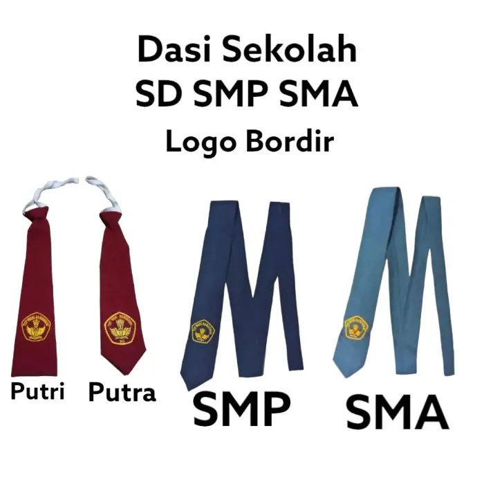 Dasi Seragam Anak Sekolah SD SMP SMA Ikat Perekat 1
