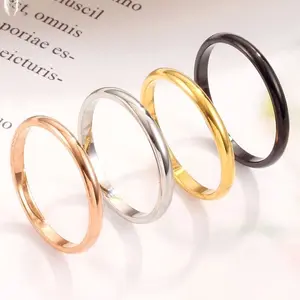 cincin titanium model tipis buat pria wanita kualiatas anti karat Rings