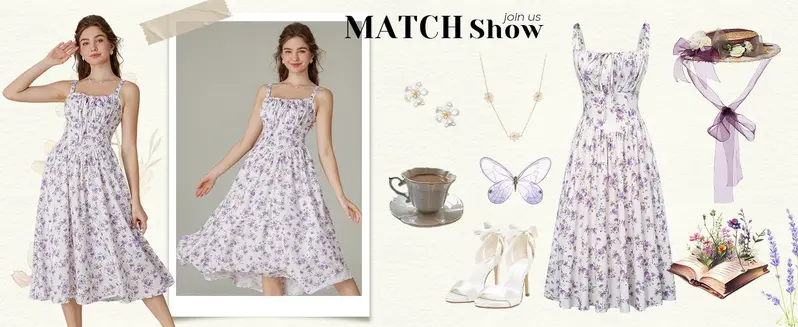 Product Introduction of Grace Karin Floral Printed Corset Dress Ruched Bust Cami Dress Flowy Sundress 1