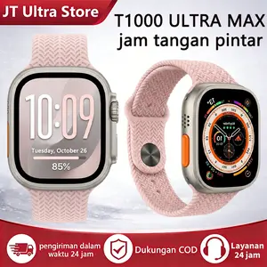 T1000 Ultra Max (Unisex) — Smartwatch JT Ultra Store: Mendukung Pemantauan Detak Jantung & Oksigen Darah, Pelacakan Olahraga, Panggilan Bluetooth, dan Ketahanan Air (Kompatibel dengan Android & iOS)