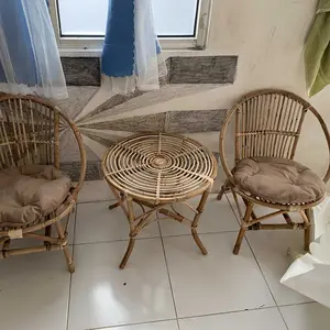 (Ready stok) 1 set kursi meja teras kursi santai kursi rotan model momon free bantal