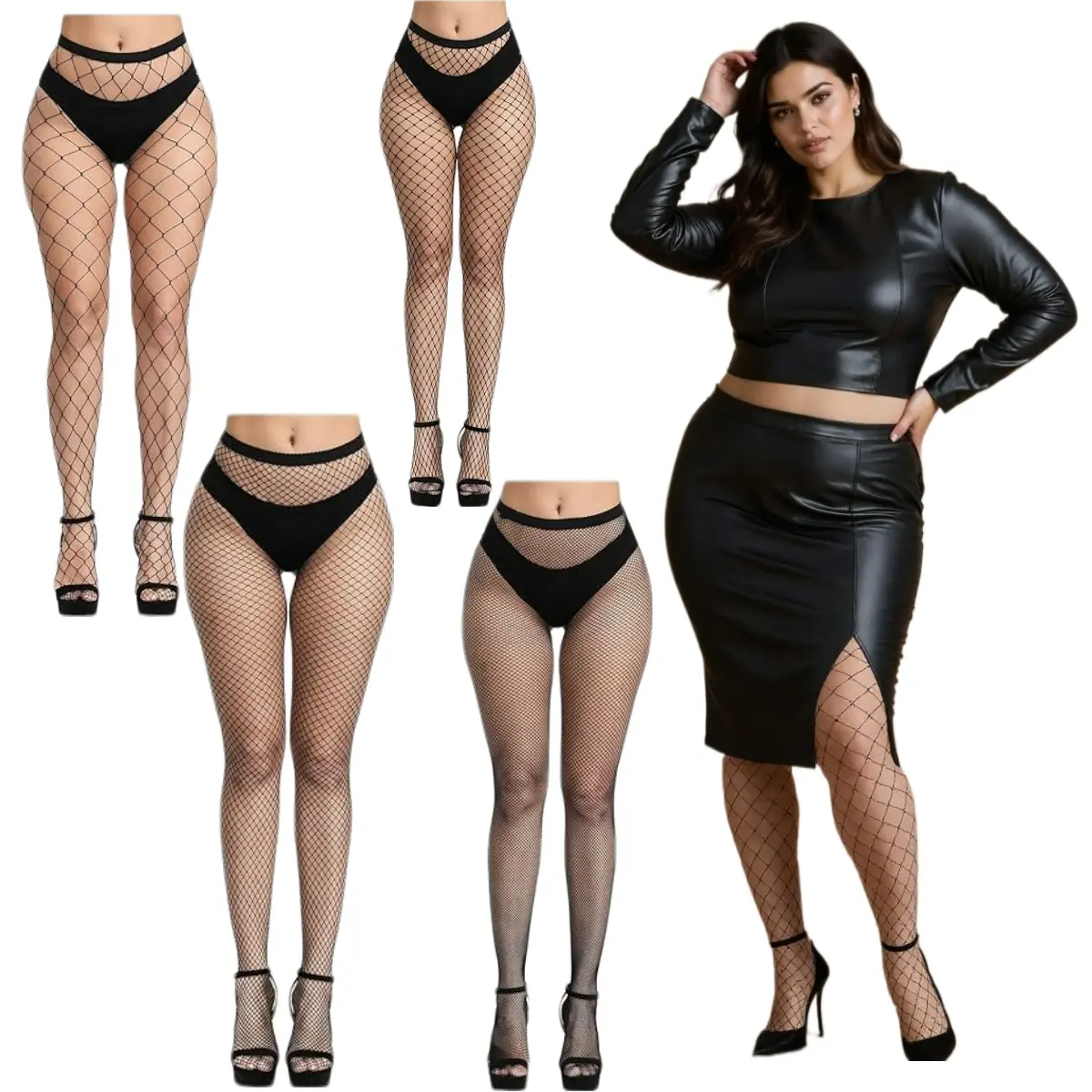 4Pack Fishnet Stockings Women High Waist Tights 4 Styles Fishnet Tights Pantyhose Fashion Nylon OutFits Lingerie Party Womenswear