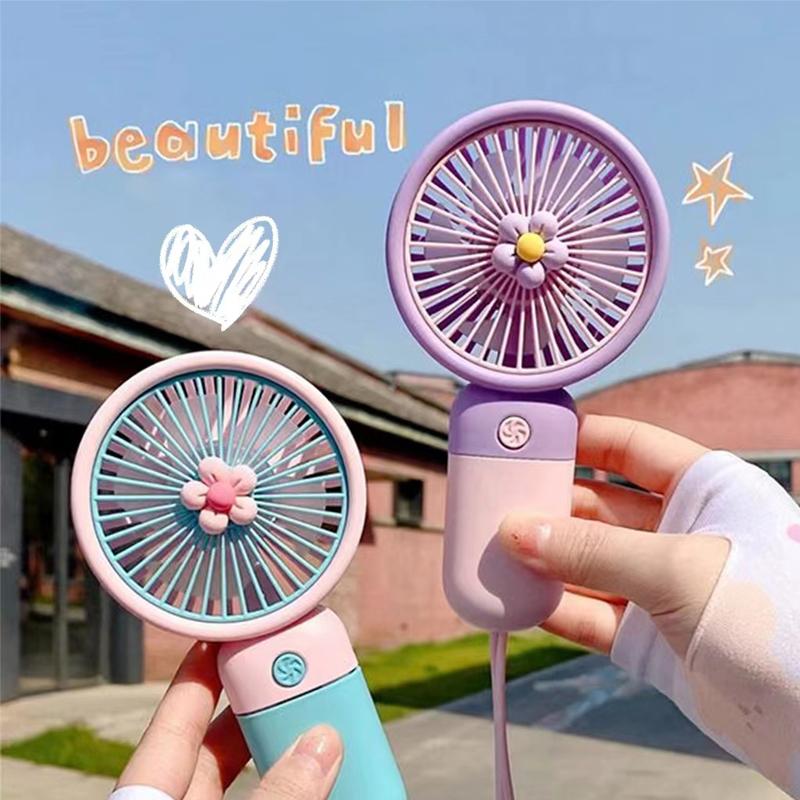 107 Home Kipas Lucu Bunga F17 Mini Portable Angin Kencang Tahan Lama 1
