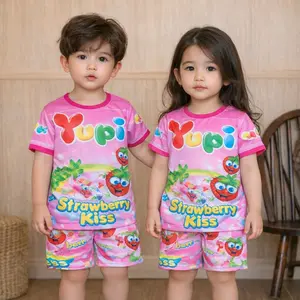 (bisa cod) READY SETELAN ANAK JERSEY GAMBAR UNIK YUPI SNAK MIE GORENG MIE SOTO ES CREM /  CEWEK COWOK BISA PAKAI