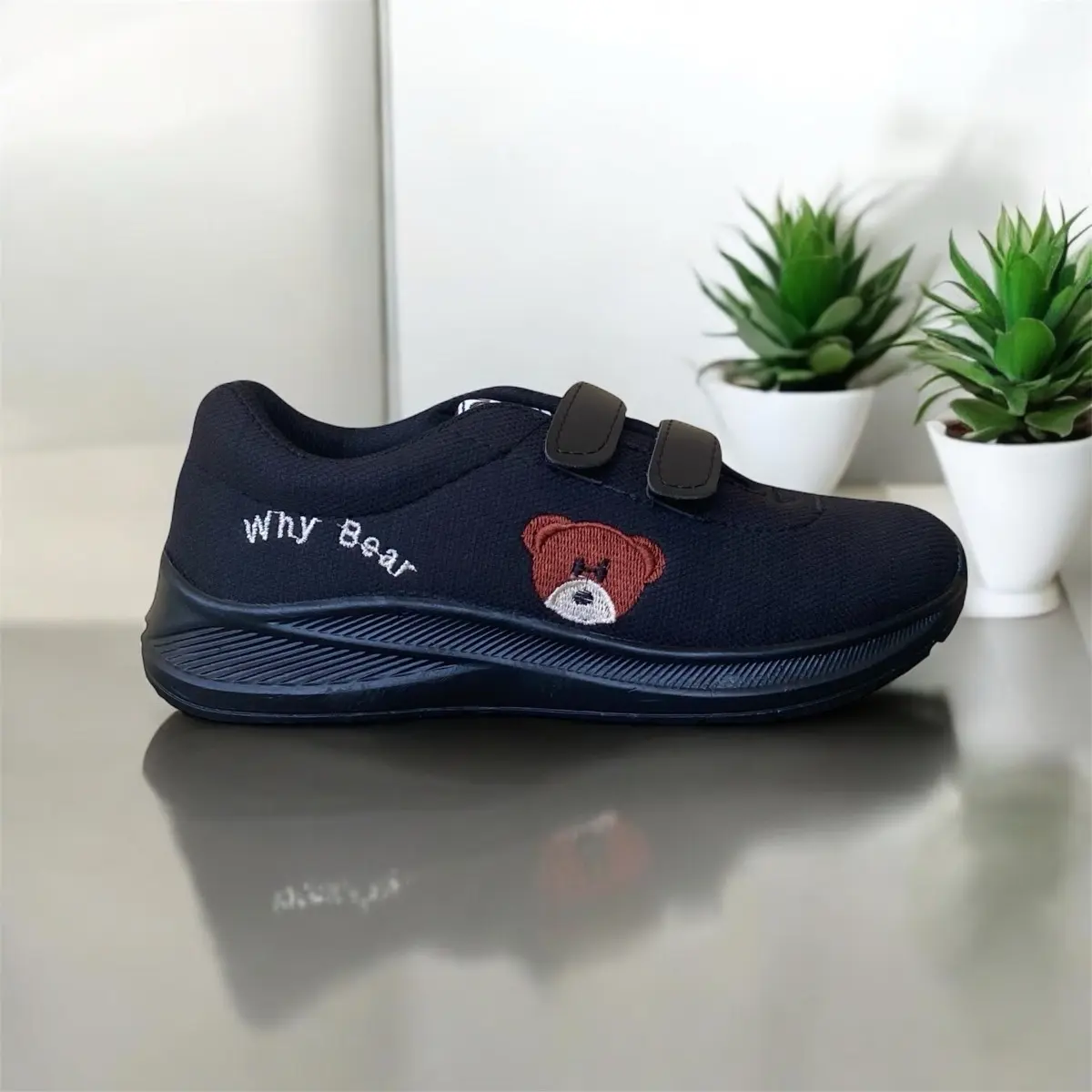 Sepatu Anak Umur 5-15 tahun Perekat Perempuan | Sepatu Sekolah TK SD SMP Bordir Why Bear Fashion