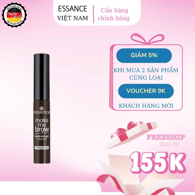Hàng Đức Mascara Essence Make Me Brow định hình chân mày Gel Chuốt Mày Màu 02 – 3.8ml Màu Nâu Đen