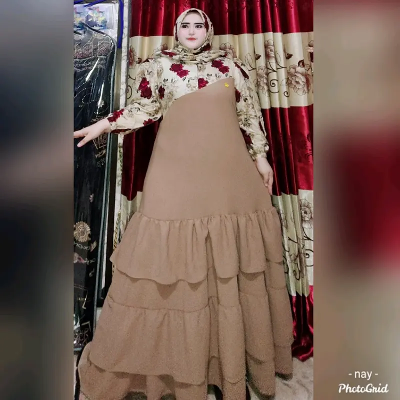 Gamis Set Hijab Inara Rayon Diamond mix Cringkel airflow 4