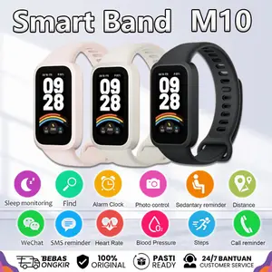 Smart Band M10-1.72 Inch AMOLED Layar 150+ Mode Olahraga Monitor Detak Jantung Tidur SpO2 Tahan Air 5ATM Baterai 21 Hari