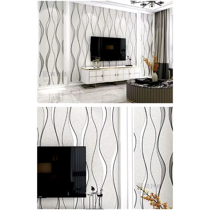 Wallpaper Dinding Motif Gelombang Klasik 8m s/d 9m x 45cm sticker Pvc 5