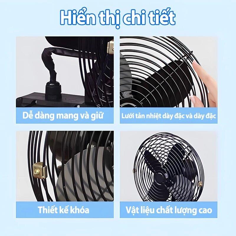 Quạt tích điện để pin dùng chung pin 21v phổ thông 8 inch, chất liệu thép sơn tĩnh điện,quạt tích điện mini pin trâu 2