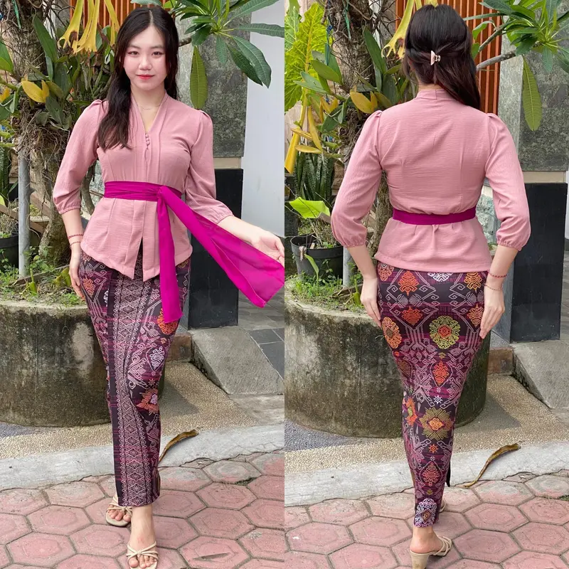 Laura one set/kamen mosecepe/kebaya airflow/bawahan wanita kekinian/atasan wanita kekinian Setelan modern bali satu 4