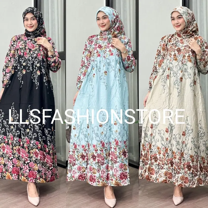 GAMIS SET HIJAB RAYON DIAMOUND // GAMIS LEBARAN 2025 // GAMIS HAIFA TERBARU VIRAL