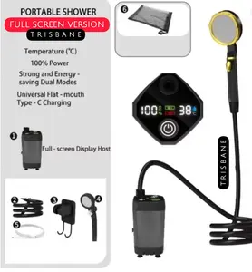 Shower Portable Camping Outdoor Layar Digital 6000mAh Aliran 8 L/Menit