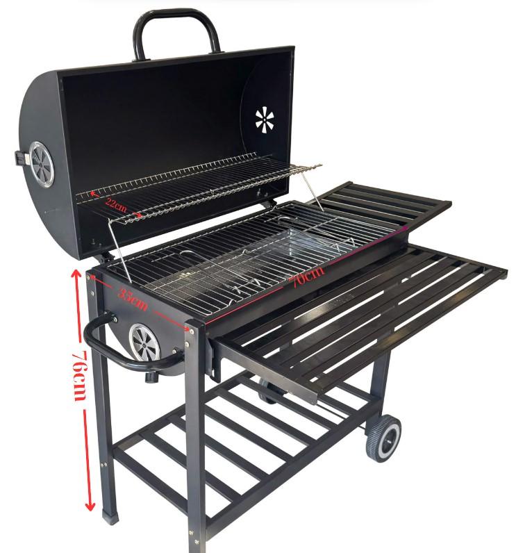 Bếp nướng than hoa Barrel bản nâng cấp loại lớn có bánh xe cho 15 đến 20 người ăn dành cho sân vườn biệt thự Homestay