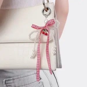 Bag Charm Pita Bandul Cherry Merah Lucu Hiasan Tas Dompet KeyChain Gantungan Kunci PhoneStrap Lanyard Merah