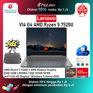 Lenovo V14 G4 AMD Ryzen 5 7520U Ram 16GB Ssd 512GB Layar 14.0-inch Full HD Windows 11 Home+Ms.Office OHS