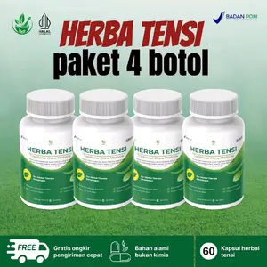 HERBA TENSI PAKET 4 BOTOL - Herbal kapsul Premium Sirkulasi Darah & Tekanan, kolesterol, hipertensi, asam urat gula darah kotor dan darah beku. BPOM HALAL MUI