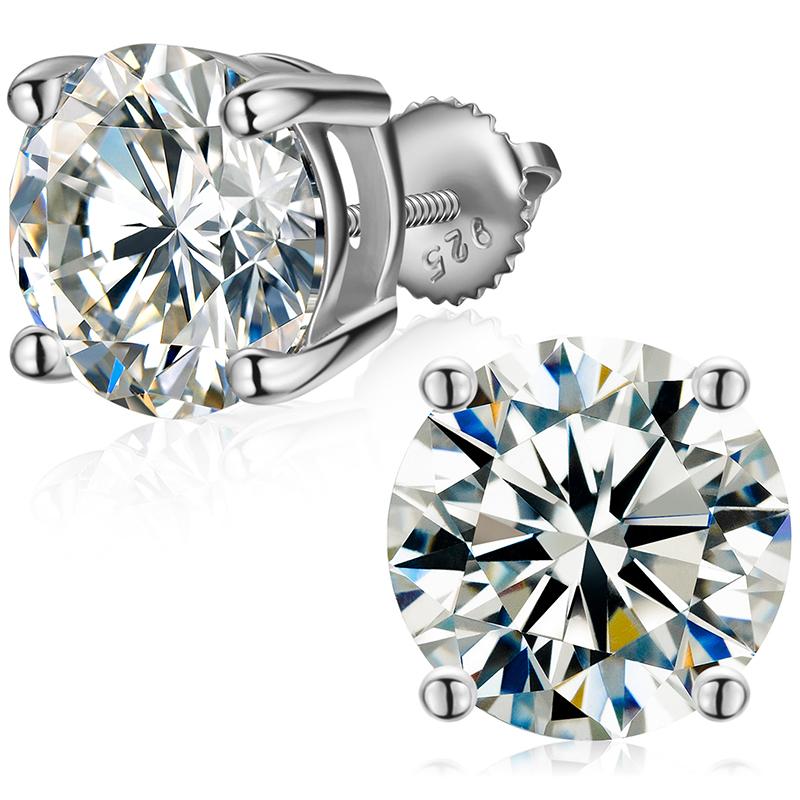 【#3】3-4ct Moissanite Earrings For Women Oversized 10mm 925 Sterling Silver Stud Earrings Men's Jewelry Gift 0