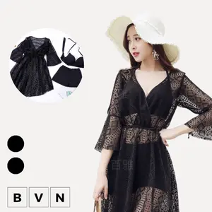 [BVN] 8039 Set Baju Renang Outdoor dengan model three-piece dengan gaun renda yang indah