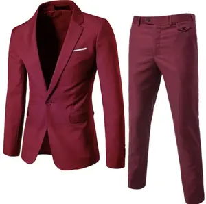 STELAN JAS BLAZER PRIA FORMAL 2 IN 1 WARNA MARON MODEL SLIMFIT JAS DAN CELANA GERATIS DASI KUALITAS TERBAIK Bahan Semi Woll Premium Size S-XXXXXL Kancing 2 Lapisan Full Furing - Casual