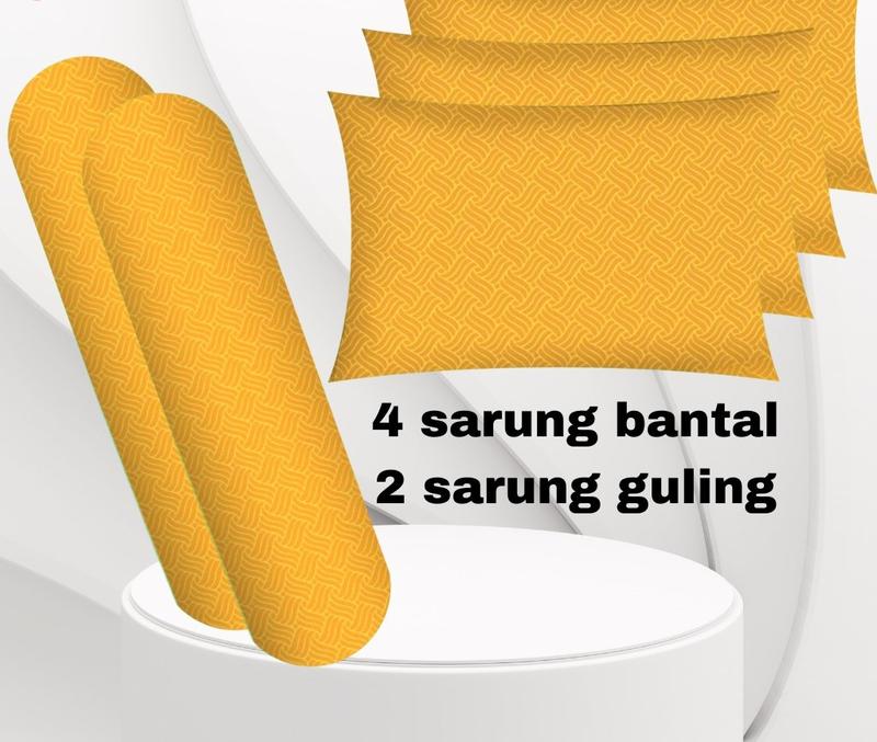 Sarung bantal sarung guling isi 6pcs 4 sarung bantal dan 2 sarung guling motif embose polos 1