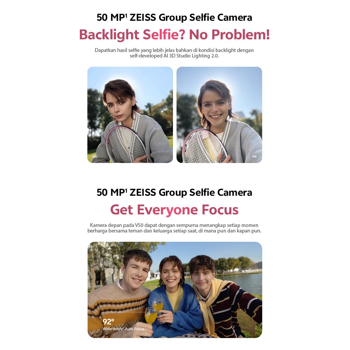 [ONLINE EXCLUSIVE] vivo V50 5G (8/256) Rounded-edge Design, ZEISS Group Potrait, 6000mAh Battery+90W Flashcharge, IP68+IP69, vivo AI