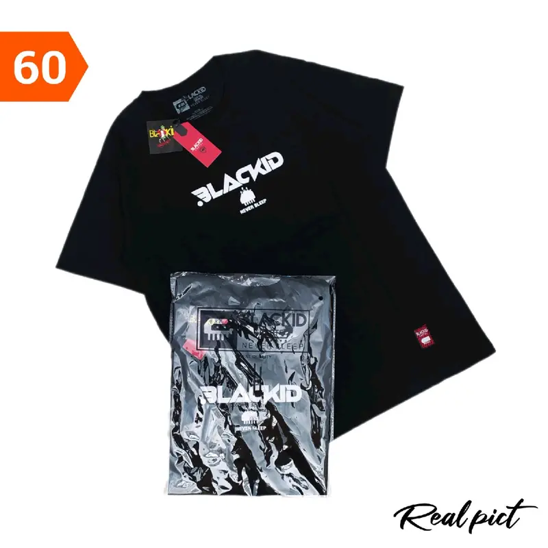 Baju Kaos Cowok Distro Keren Kaos Motif Pria Dewasa Tshirt Pria Distro BLACK ID ni Combed 5