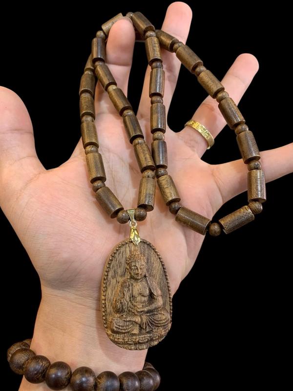 Dây Chuyền Trầm Hương Mặt Phật Bản Mệnh Phong Thủy | Trầm Hương Phúc Tử Vi