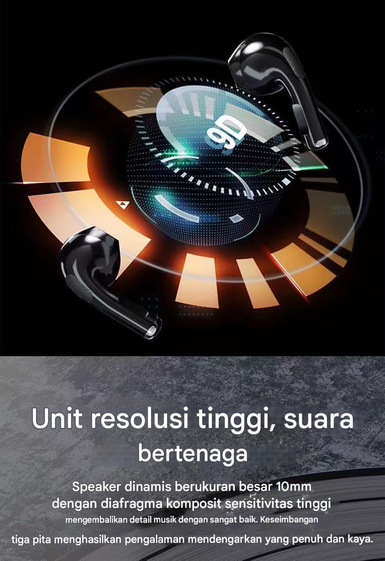 xctopest HT38 Black Myth Wukong AI Earphone TWS 50dB Peredam Kebisingan Aktif, Bluetooth 6.0, Daya Tahan Baterai 47 Jam, Headphone Nirkabel Sejati, IP54