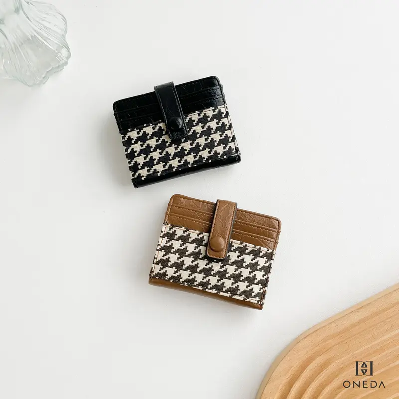 Oneda Liora Dompet Lipat Kartu Pria Wanita #W211 Pink Uang 3